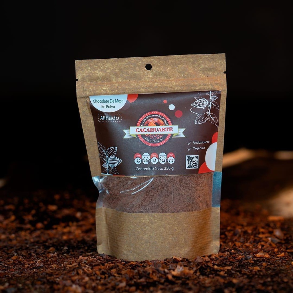 DRESSED POWDERED HOT CHOCOLATE / CHOCOLATE ALIÑADO 250 Gr