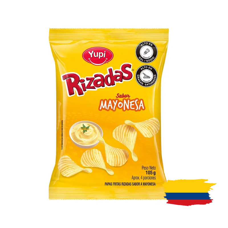 RIZADAS CHIPS MAYONNAISE / PAPAS RIZADAS MAYONESA 105 Gr