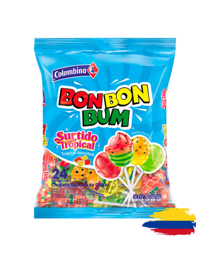 BON BON BUM SURTIDO TROPICAL / TROPICAL ASSORTED 19GR