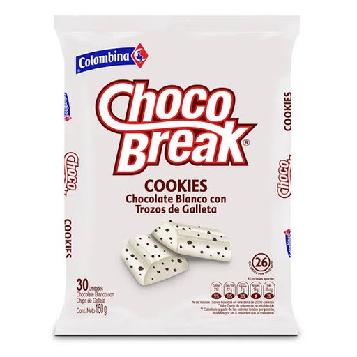 CHOCOBREAK COOKIES / WHITE CHOCOLATE COOKIE CHIPS 5GR